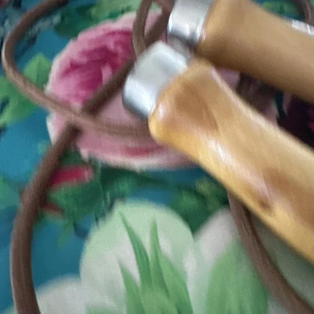Mid Century Leather Wooden Handle Jump Rope Exercise Equipment Made In USA